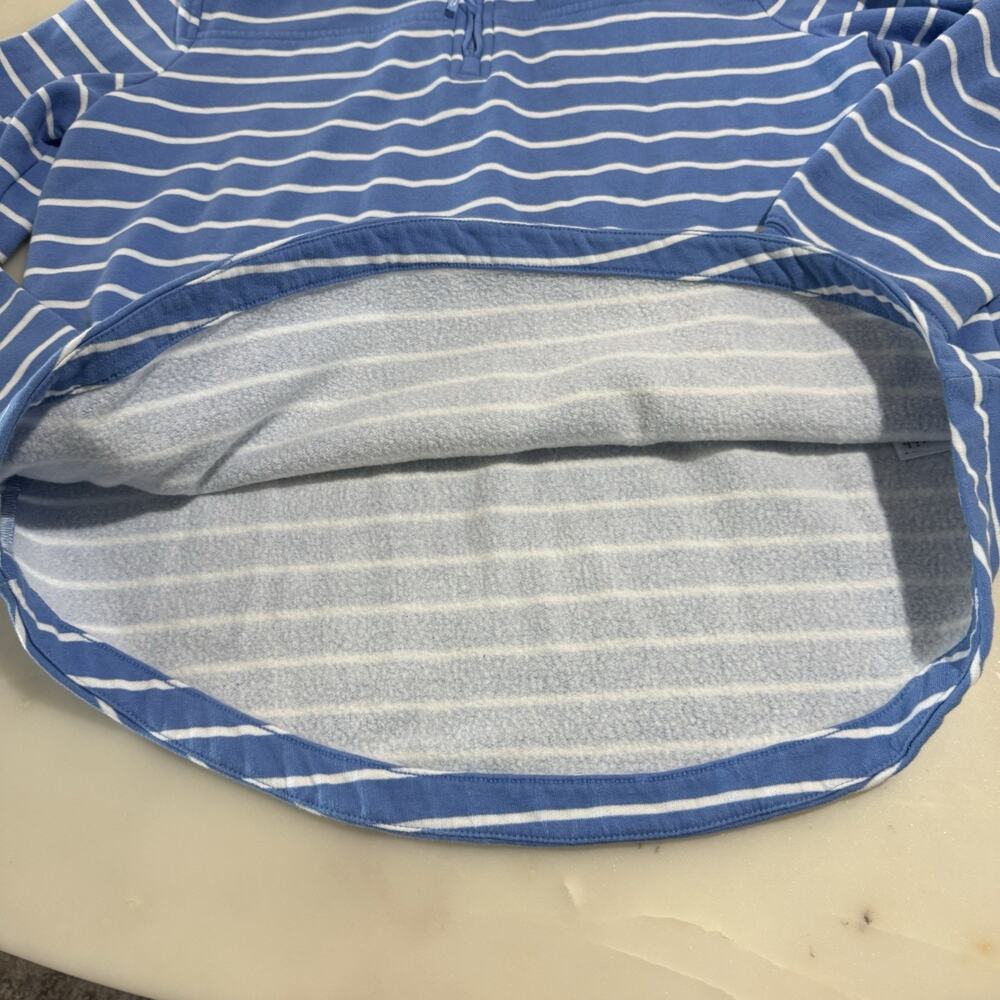 Vineyard Vines Quarter Zip Pullover Women L Blue Striped Shep Shirt Preppy Coast - Picture 7 of 12